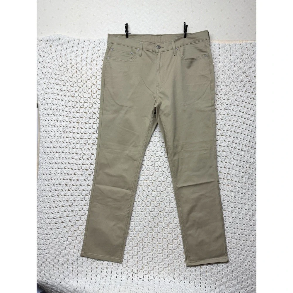 Levi's 514 Pants Jeans Mens 36x34 Fits 37x32 Tan Khaki Stretch Mid Rise Straight